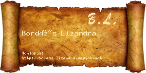 Bordás Lizandra névjegykártya